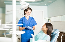 Dentist in McAlpine talking to patient