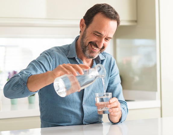 Drinking water instead of soda can help prevent a dental emergency